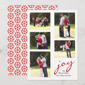 Rood plezier, fotocollage kerstvakantie feestdagenkaart (Voorkant / Achterkant)