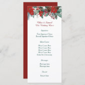 Rood Poinsettia Border Bouquet Menu (Voorkant / Achterkant)