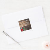Rood Poinsettia Donker Hout Vierkant Adreslabel Vierkante Sticker (Envelop)