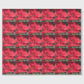 Rood Poinsettia Gloss-inpakpapier Cadeaupapier (Vlak)