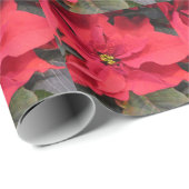 Rood Poinsettia Gloss-inpakpapier Cadeaupapier (Rol Hoek)