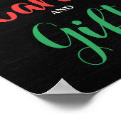 Rood-Poinsettia kerstbord bruiloft Poster (Hoek)