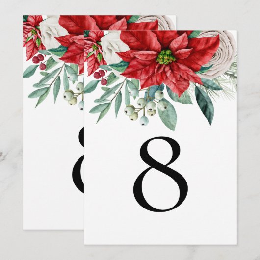 Rood-Poinsettia kerstbruiloft (Voorkant / Achterkant)