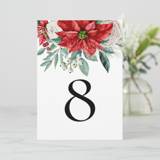 Rood-Poinsettia kerstbruiloft (Staand voorkant)