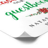 Rood-Poinsettia kerstcadeautje Weddenschap Poster (Hoek)