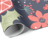 Rood Poinsettia MERRY CHRISTMAS WRAPPINGPAPIER Cadeaupapier (Rol Hoek)