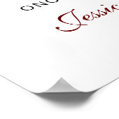 Rood-Poinsettia Wedding Ceremony Seating Sign Poster (Hoek)