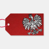 Rood Polen trouwfoto Cadeaulabel (Achterkant Horizontaal)