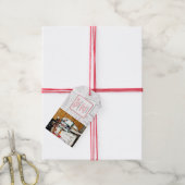 Rood Polen trouwfoto Cadeaulabel (Met Touw)