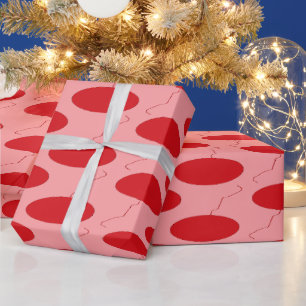 Rood: Polka Dot ballon Cadeaupapier