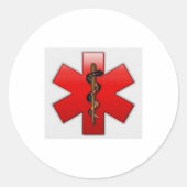 Rood & Polychroom Ronde Sticker (Voorkant)