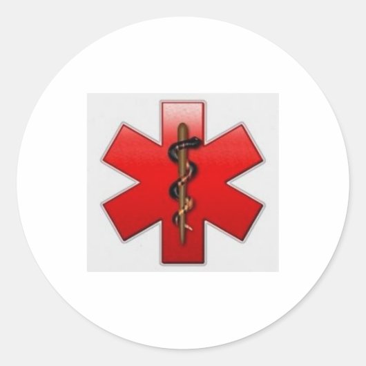 Rood & Polychroom Ronde Sticker (Voorkant)