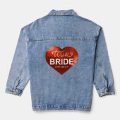 Rood Polygonaal Hart Team Bruid Bachelorette Party Denim Jacket (Achterkant)