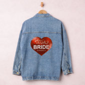 Rood Polygonaal Hart Team Bruid Bachelorette Party Denim Jacket (Hangar)