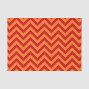 Rood, pompoen Oranje Grote Chevron ZigZag Pattern Tissuepapier