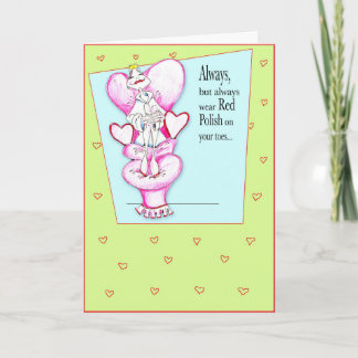 Rood Pools voor je "zool!" Verjaardag / vriendscha Kaart