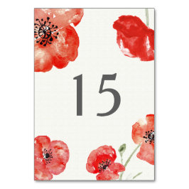 Rood Poppies bloementafelnummer Kaart