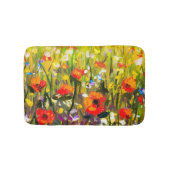Rood Poppies veld Abstract schilderij Badmat (Voorkant)