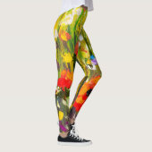 Rood Poppies veld Abstract schilderij Leggings (Rechts)
