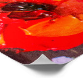 Rood Poppies veld Abstract schilderij Poster (Hoek)