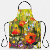 Rood Poppies veld Abstract schilderij Schort (Voorkant)