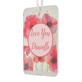 Rood Poppy Aquarel Bloem Auto Luchtverfrisser (Links)