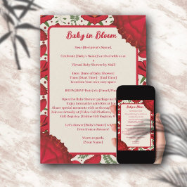 Rood Poppy Baby shower door Afstand Kaart
