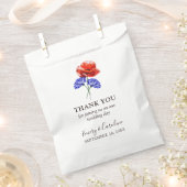 Rood Poppy Blauw Korenbloem Rustieke Bruiloft Dank Bedankzakje (Geknipt)