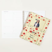 Rood Poppy bloem aquarel patroon Planner (Display)