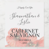 Rood Poppy Bloem Bruiloft Aangepaste Wijn Label Wijn Etiket (Enkel label)