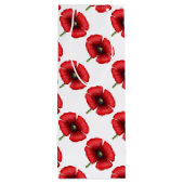 Rood Poppy Bloem Patroon Tall Wine Gift Bag Wijn Cadeautas (Achterkant)