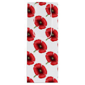 Rood Poppy Bloem Patroon Tall Wine Gift Bag Wijn Cadeautas (Voorkant)