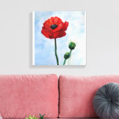 Rood Poppy Bloem Wanddecor Canvas Afdruk (Insitu (Woonkamer))
