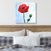 Rood Poppy Bloem Wanddecor Canvas Afdruk (Insitu (Slaapkamer))