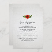 Rood Poppy bruiloft invoegen Kaart (Voorkant / Achterkant)