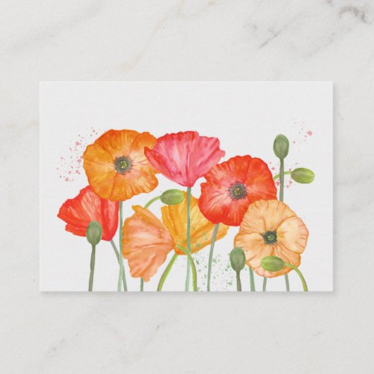 Rood Poppy bruiloft kleding 4 kleur palet Informatiekaartje (Achterkant)