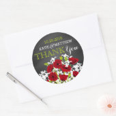 Rood Poppy Chalkboard Modern Dank je Label (Envelop)