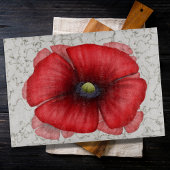 Rood Poppy Faux Marmer Patroon Snijplank