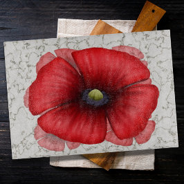 Rood Poppy Faux Marmer Patroon Snijplank