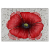 Rood Poppy Faux Marmer Patroon Snijplank (Voorkant)