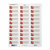 Rood Poppy Floral retour adres label (Full Sheet)