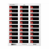 Rood Poppy Floral retour adres label (Full Sheet)