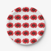Rood Poppy Flowers BBQ Buffet Party Papier Bord (Voorkant)