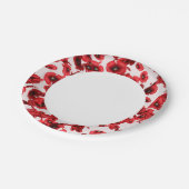 Rood Poppy Flowers Edge Papieren Bordje (Gekanteld)