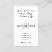 Rood Poppy Foto Herinnering Begrafenis Kaart Visitekaartje (Achterkant)