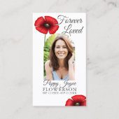 Rood Poppy Foto Herinnering Begrafenis Kaart Visitekaartje (Voorkant)