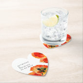 Rood Poppy Illustratie Bloemenkunst Bruiloft Kartonnen Onderzetters (Insitu)