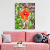 Rood poppy up close canvas print (Insitu (Woonkamer))