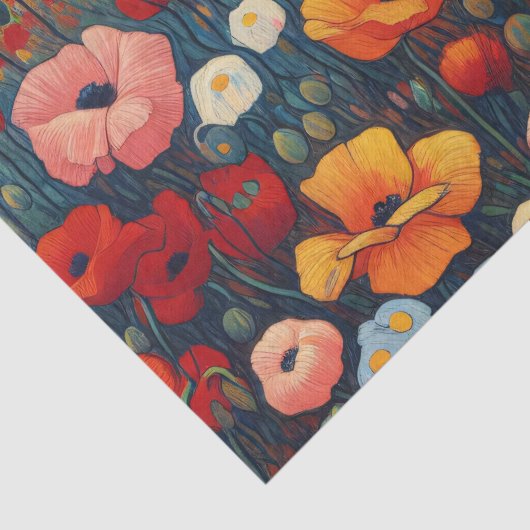 Rood Poppy Veld Fauvisme Schilderen Decoupage Tissuepapier (Detail)