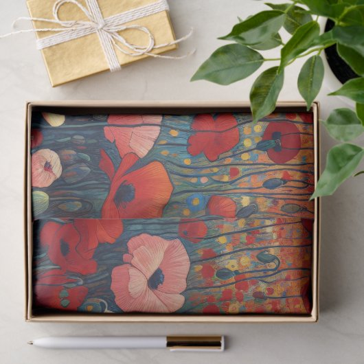 Rood Poppy Veld Fauvisme Schilderen Decoupage Tissuepapier (Geschenk)